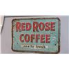 Image 1 : Red Rose Coffee Metal Embossed Sign 27 1/2'' x 19''