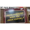 Image 1 : Check Your Filter When Your Oil' Metal Sign 19'' x