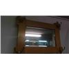 Image 2 : Oak Bevelled Hall Mirror with Hooks 26'' x 36''