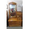 Image 1 : Solid Oak Gentlemens Dresser with Hat Drawer and Swing 