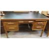 Image 1 : Solid Oak Double Pedestal Leather Top Office Desk 31'' x 54'' 