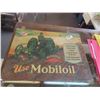 Image 1 : Vintage Mobiloil Hardboard Advertising Sign 20 1/2'' x 14 1/2''