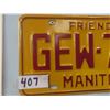 Image 2 : 1976 Manitoba License Plate 