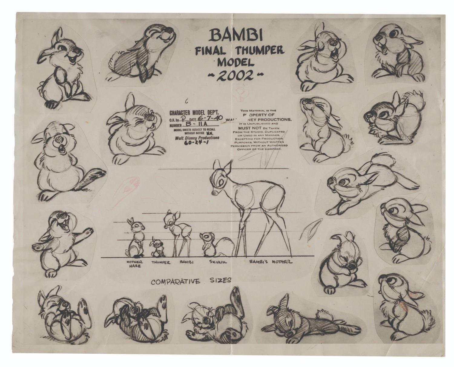 Character Model Disney A Disney Character Model Sheet Collection. - Van Eaton Galleries
