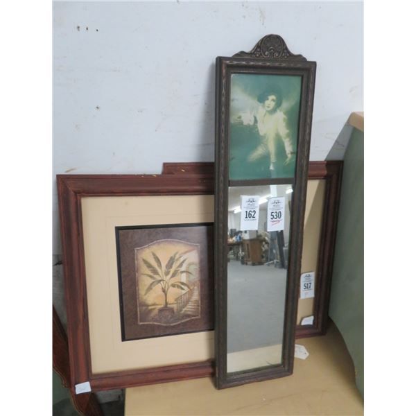 Palm Tree Wall Art - Pair, Vintage Photo Inset Mirror - No Shipping