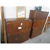 Image 1 : 1970's Wall Unit Double Base w/Drawers/Cabinet/Desk/Wall Brackets/Supports - 5 Pcs.