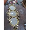 Image 1 : Ornamental Iron Floral Trim Triple Mirror - No Shipping