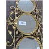 Image 2 : Ornamental Iron Floral Trim Triple Mirror - No Shipping