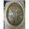 Image 1 : Reverse Painted Oval Framed Southern Mansion Picture