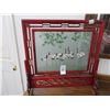 Image 1 : Oriental Reverse Painting Bird Art w/Cherry Stand