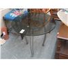 Image 1 : Ornamental Iron Base Smoke Glass Side Table