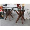 Image 3 : Contemporary Wood Base Glasstop Coffee/End Table Set