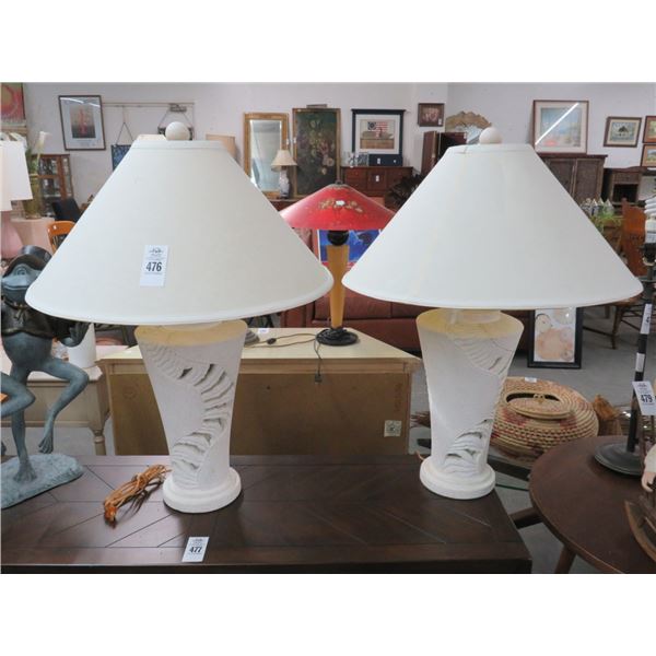 Decorator Plaster Lamps - Pair