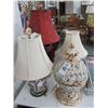 Image 1 : Porcelain Floral Globe Style Lamp, Cut to Clear, Oriental Lamps - 4