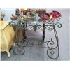 Image 1 : Ornamental Iron Base Glasstop Hall Table