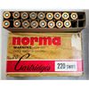 Image 1 : 220 Swift Norma 17 Rds 50 gr Jacketed Round Nose- May be reload