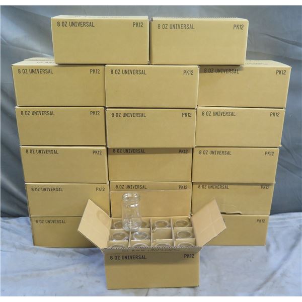 Qty 216 Mason Jars, 8 oz Universal (no lids)