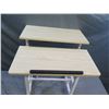 Image 2 : Rolling 2-Tier Wooden Adjustable Table/Work Desk 24"x24"x28"