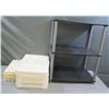 Image 1 : Plastic 4-Tier Shelving Unit 10"x14" (unassembled) & 2-Tier Shelf 24"x16"x30"H