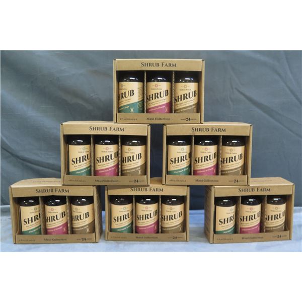 Qty 6 Shrub Farm Maui Collection 3-Packs Flavored Apple Cider Vinegar Jars