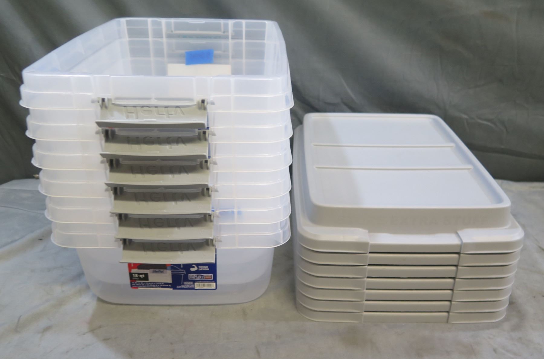 Multiple Hefty Hi-Rise 18qt Storage Boxes w/ Lids - Oahu Auctions