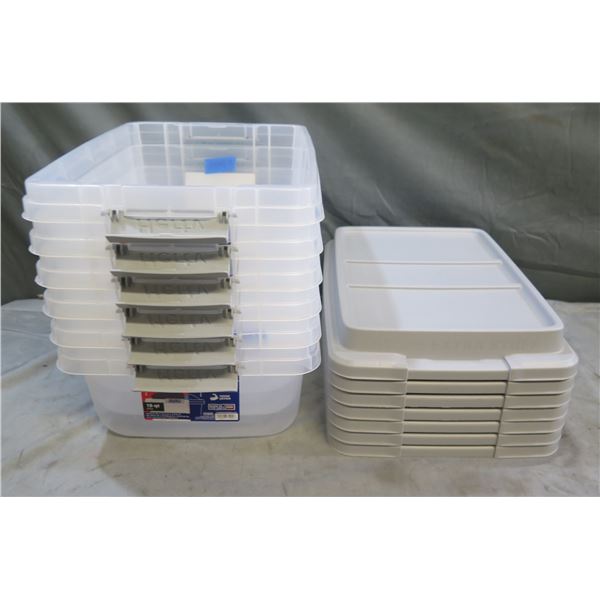 Multiple Hefty Hi-Rise 18qt Storage Boxes w/ Lids