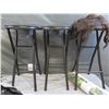 Image 2 : Qty 3 Vinyl Padded Folding Stools, Spoonflowers Peel & Stick Wallpaper, Aprons, etc