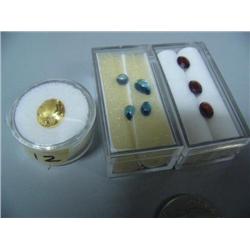 Lot of gem stones: citrine; garnets; topaz (2)