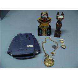 Quartz movement pocket watch with railroad train in front; unusual pair of binoculars possibly night