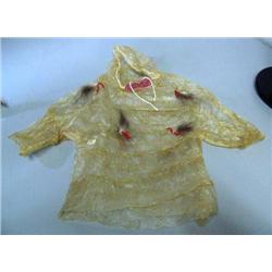 Child's seal gut rain gear made by Amelia Davidson from Kipnuk (2)