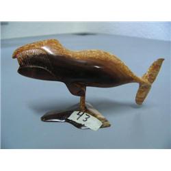 Stock #348f, 4-1/2" fossilized ivory whale by Joe Iya- outstanding quality and rare, retail valued a