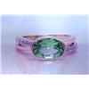 Image 1 : Peridot and Diamond Lady's Ring 14 K yellow gold- peridot is oval, faceted approx. 2.00 carats, tran