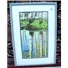 Image 1 : Man fishing print, double-matted and framed (53)