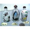 Image 1 : Lot of 3 snuff bottles: 2 China porcelain; 1 reverse glass painted from the inside (2)