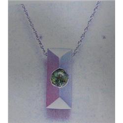 Amethyst Pendant 14 K yellow gold- amethyst is round, faceted approx. 0.50 carats, transparent and p