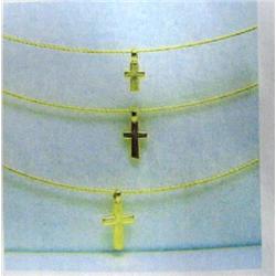 Three-strand Cross Pendant & Omega Chain 14 K yellow gold 4.3 grams- estimated retail replacement $4