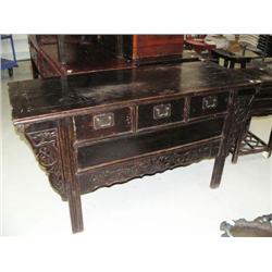 Table with 3 drawers- 33" H, 63" W, 25" D (8888)