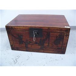 Decorated chest/trunk- 15-1/2" H, 30-1/2" W, 19-1/2" D (8888)