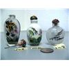 Image 1 : Lot of 3 snuff bottles: 1 China porcelain; 2 reverse glass painted from the inside (2)