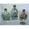Image 2 : Lot of 3 snuff bottles: 1 China porcelain; 2 reverse glass painted from the inside (2)