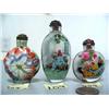 Image 3 : Lot of 3 snuff bottles: 1 China porcelain; 2 reverse glass painted from the inside (2)
