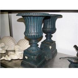 Pair of cast iron planters 20" tall (500)