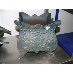 Ornate cast iron planter square 12" tall (500)