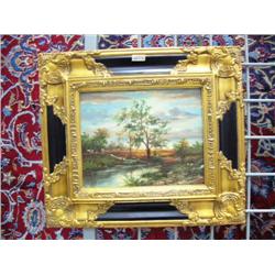 CHOICE on 5 original oil paintings- trees and stream (8888)