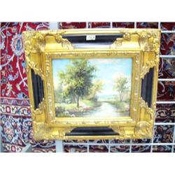 CHOICE on 5 original oil paintings- trees and stream (8888)