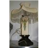 Image 1 : Antique art nuevo style lamp with roses painted on it (2)