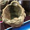 Image 2 : Group of 2 decorative feminine head sculpture pots w/ false plants