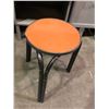 Image 3 : Group of 5 assorted small furnitures - includes 2 orange stools/2 round side tables/1 low black stoo