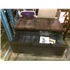 Image 2 : Black filing cabinet w/ wood top & key - approx 18" W x 36" L x 27" H (scratches)