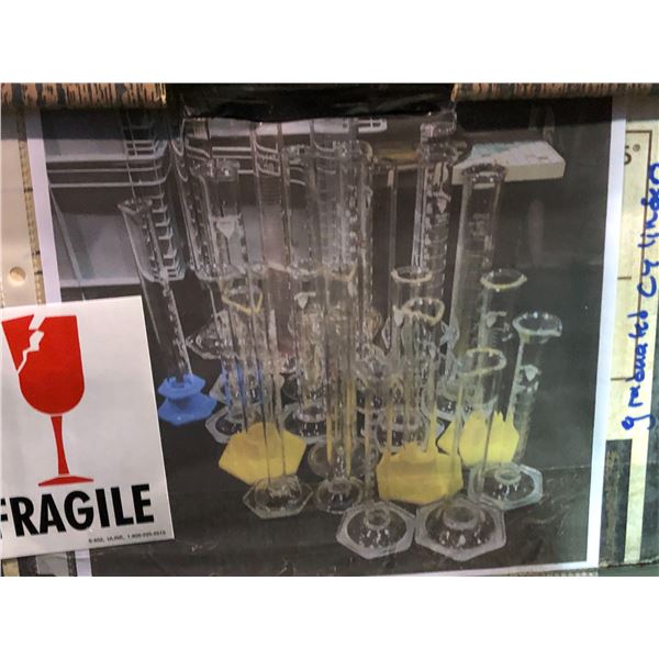 Box full of laboratory glassware - includes graduated cylinders (retail value $1,000)